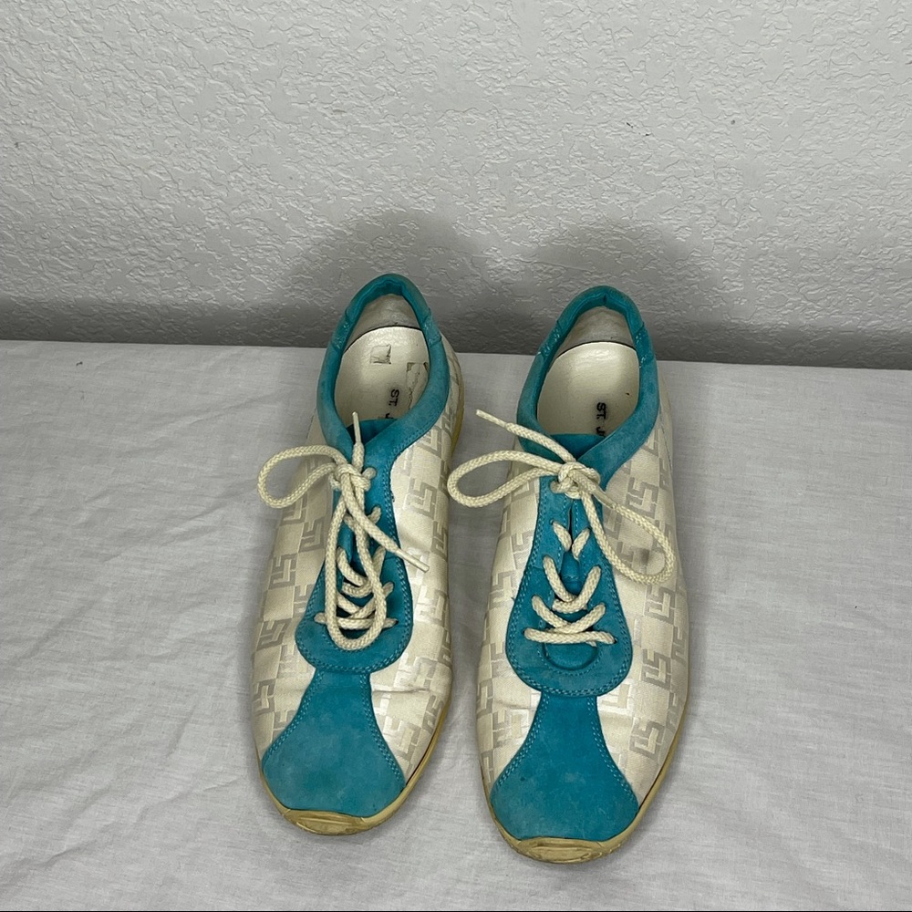 St. John Sport teal and cream tennis shoe